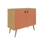 Buffet Balcão Amber 2 Portas 90,8cm Pés Em Madeira Maciça Gen