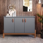 Buffet Balcão Aparador Sala de Jantar com Puxador em Couro e