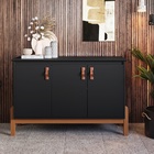 Buffet Balcão Aparador Sala de Jantar com Puxador em Couro e