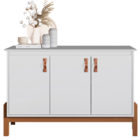 Buffet Balcão Aparador Sala de Jantar com Puxador em Couro e