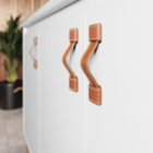 Buffet Balcão Aparador Sala de Jantar com Puxador em Couro e