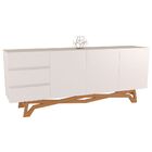 Buffet Balcão Sala De Jantar 200cm Tampo De Vidro Aaron Off W