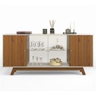 Buffet Bancada 04 Portas Encanto Cor Telha Creme Dj Móveis