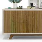 Buffet Bancada 04 Portas Mercuri Carvalho Europeu Creme Dj Mo