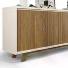 Buffet Bancada 04 Portas Mercuri Carvalho Europeu Creme Dj Mo