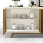 Buffet Bancada 04 Portas Mercuri Carvalho Europeu Creme Dj Mo