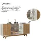 Buffet Bancada 4 Portas 22556 Carvalho Europeu Creme Dj Moveis