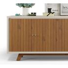 Buffet Bancada 4 Portas Mercuri Cor Telha Creme Dj Moveis