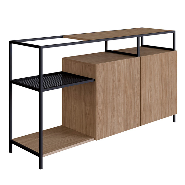 Buffet Bar Dinâmico New Hanover E Preto 135 Cm - D'rossi