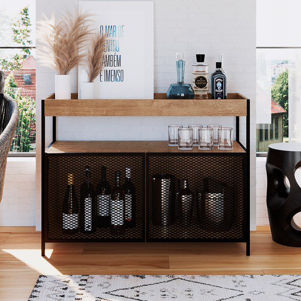 Buffet Bar New 100 Cm Vermont E Preto A05 - D'rossi