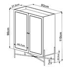 Buffet Bar Oslo 2 Pt Hanover E Dourado 110 Cm