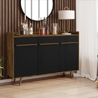 Buffet Barros Madeira Rústica Preto Fosco