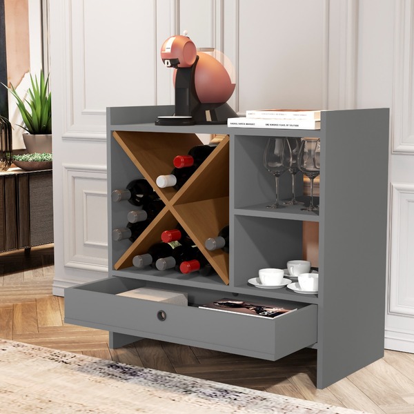 Buffet Barzinho 4002 Adega Para Garrafas Em X Com Gaveta Cane