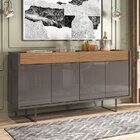 Buffet Berlim Versátile Casa D 2 Gavetas 4 Portas 160cm Cinza