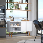 Buffet Branco 4 Pés   2 Portas Para Sala De Estar 120cm