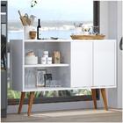 Buffet Branco 4 Pés Palito & 2 Portas Para Sala De Estar