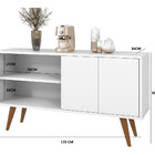 Buffet Branco C 4 Pés + 2 Portas Para Sala De Estar 1 20m