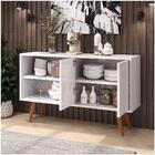 Buffet Branco Retrô Com 4 Pés Palito + 2 Portas