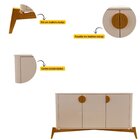 Buffet Buriti Com Puxador E Pés Em Madeira Maciça Offwhite