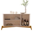 Buffet Buriti Com Puxador E Pés Em Madeira Maciça Offwhite