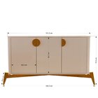 Buffet Buriti Com Puxador E Pés Em Madeira Maciça Offwhite
