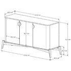 Buffet Buriti Com Puxador E Pés Em Madeira Maciça Offwhite