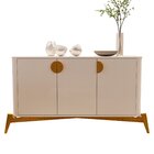 Buffet Buriti Com Puxador E Pés Em Madeira Maciça Offwhite