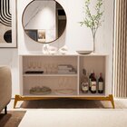 Buffet Buriti Com Puxador E Pés Em Madeira Maciça Offwhite