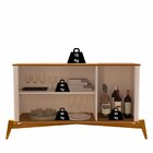 Buffet Buriti Com Puxador E Pés Em Madeira Maciça Offwhite/na