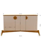 Buffet Buriti Com Puxador E Pés Em Madeira Maciça Offwhite/na
