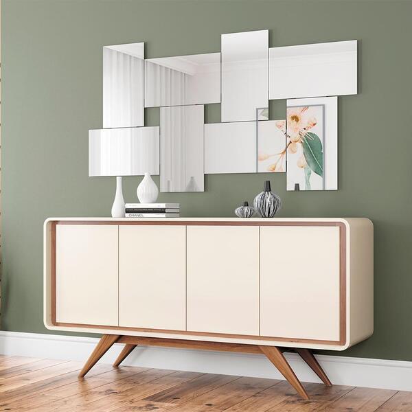 Buffet Channel Industrial Luxo Moderno 4 Portas 100% Mdf Natu