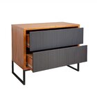 Buffet Charlote Pés Metalicos 2 Gavetas Espresso Móveis Cinam