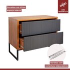 Buffet Charlote Pés Metalicos 2 Gavetas Espresso Móveis Cinam