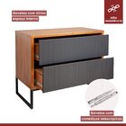 Buffet Charlote Pés Metalicos 2 Gavetas Espresso Móveis Cinam