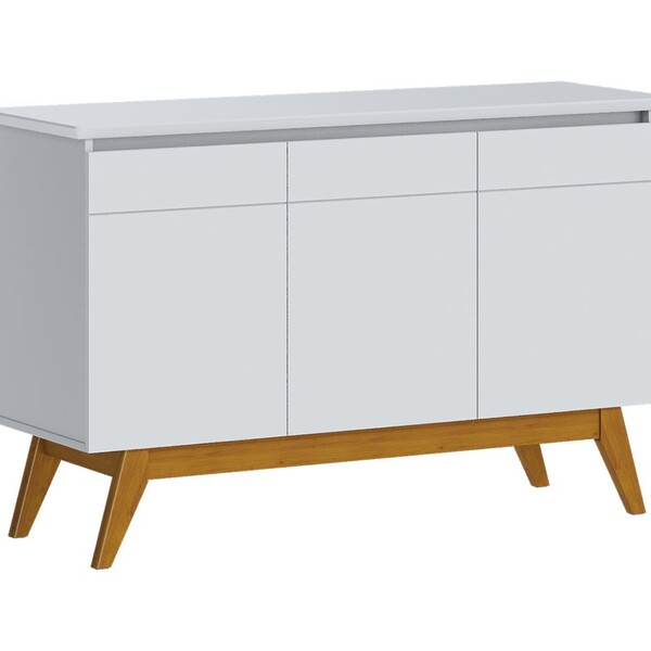 Buffet Classic 3 Portas Branco Acetinado - Imcal Móveis