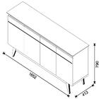 Buffet Classic 4 P Com Gaveta 66475/16 Off White Freijó Imcal