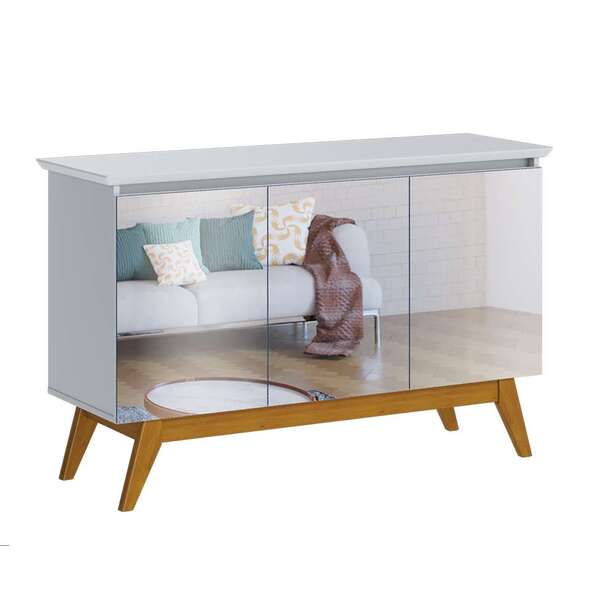 Buffet Classic Com Espelho 3 Pt Branco