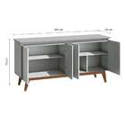 Buffet Classic Com Espelho 4 Pt Branco