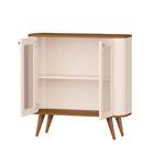 Buffet Com 1 Prateleira E Pés Palito Sevilha Pérola Nature