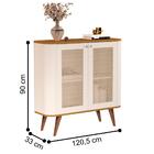 Buffet Com 1 Prateleira E Pés Palito Sevilha Pérola Nature