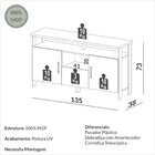 Buffet Com 2 Portas E Gaveta 135cm Industrial Freijó/preto