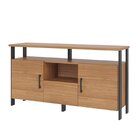 Buffet Com 2 Portas E Gaveta 135cm Industrial Freijó/preto