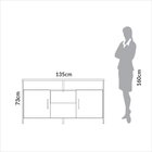 Buffet Com 2 Portas E Gaveta 135cm Industrial Freijó/preto