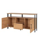 Buffet Com 2 Portas E Gaveta 135cm Industrial Freijó/preto