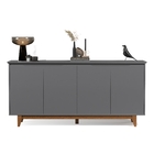 Buffet Com 4 Portas Armário Multiuso Aparador Com Prateleiras