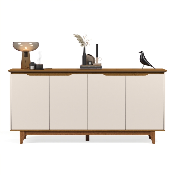 Buffet Com 4 Portas Armário Multiuso Com Prateleiras Aparador