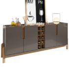 Buffet Com Adega 1,90 Lizz Cinza Perola/cedro