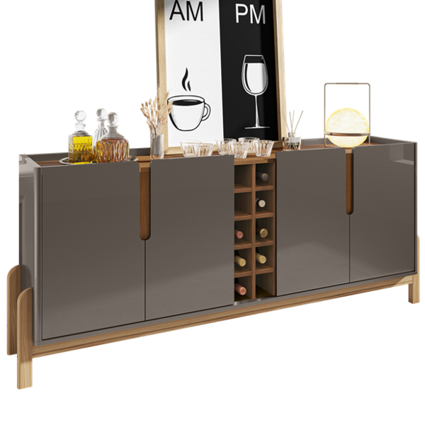 Buffet Com Adega 1,90 Lizz Cinza Perola/cedro