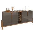 Buffet Com Adega 1,90 Lizz Cinza Perola/cedro