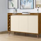 Buffet Com Adega Estilo Freijó Com Off White - Moveisaqui